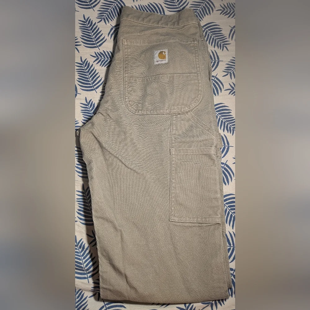 Carhartt Beige Work Pants Size 30x30 - Picture 2 of 11